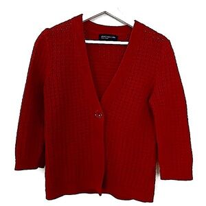 Jones New York 100% Cotton Red Women's Sweater, Size Small